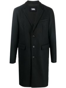 Karl Lagerfeld manteau en laine à simple boutonnage - Noir