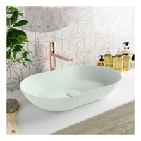 Waskom Mondiaz Onni | 55x10x35 cm | Solid Surface | Vrijstaand | Ovaal | Greey Waskom Mondiaz Onni | 55x10x35 cm | Solid Surface | Vrijstaand | Ovaal | Greey