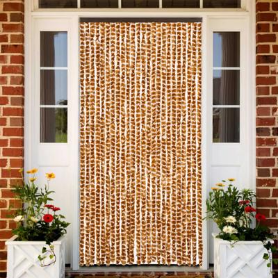 VidaXL Vliegengordijn 100x230 cm chenille okerkleurig en wit