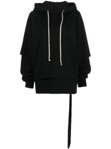 Rick Owens DRKSHDW hoodie en coton à design superposé - Noir