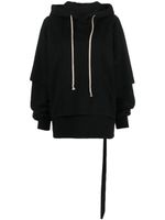 Rick Owens DRKSHDW hoodie en coton à design superposé - Noir - thumbnail