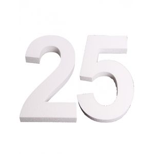 Cijfer drie van piepschuim 25 cm