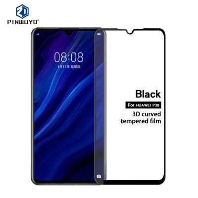 PINWUYO 9u 3D gebogen getemperd glas film voor HUAWEI P30 (zwart)