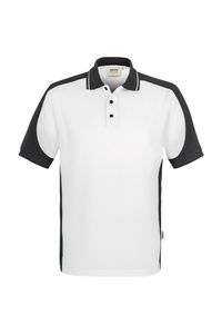 Hakro 839 Polo shirt Contrast MIKRALINAR® - White/Anthracite - 5XL