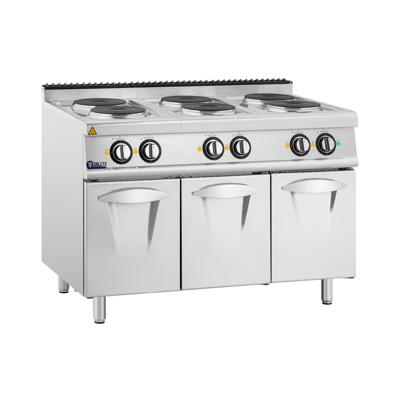 Commerciële elektrische kookplaat - 15.6 kW - 6 platen - basis kast - Royal Catering