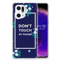 OPPO Find X5 Pro Silicone-hoesje Flowers Blue DTMP - thumbnail