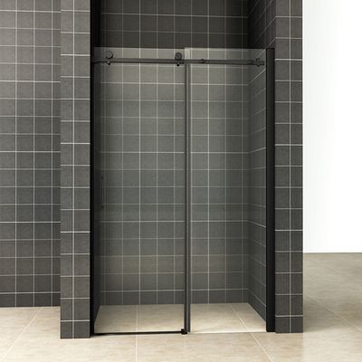 Douchedeur BWS Vidrios 2-Delig Nisdeur Schuifbaar 110x200 cm 8 mm NANO Mat Zwart