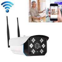 J-06 indoor en outdoor 1.0 MP draadloze WiFi IP IR camera ondersteuning infrarood nachtzicht/bewegingsdetectie/TF-kaart (64GB Max) IR afstand: 50m