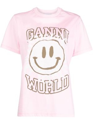 GANNI t-shirt à coupe ample - Rose
