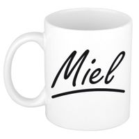 Naam cadeau mok / beker Miel met sierlijke letters 300 ml   - - thumbnail