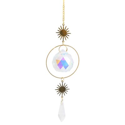 Feng Shui Regenboog Hanger Kristal Zonnen Goudkleurig (37 cm)