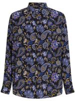 ETRO chemise en soie à imprimé cachemire - Noir