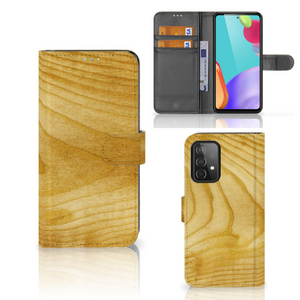 Samsung Galaxy A52 Book Style Case Licht Hout