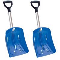 2x stuks compacte sneeuwscheppen / sneeuwschuivers blauw uitschuifbare steel 53 - 89 cm