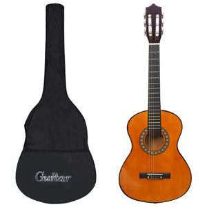 VidaXL Gitaar klassiek beginner kinderen met tas 1/2 34"