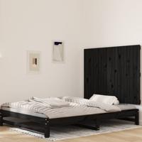 Wandhoofdbord 127,5x3x90 cm massief grenenhout zwart