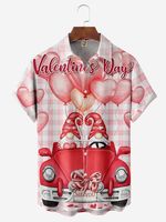 Valentine's Day Chest Pocket Short Sleeve Casual Shirt - thumbnail