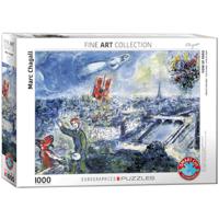 Eurographics puzzel Le Bouquet de Paris - Marc Chagall - 1000 stukjes - thumbnail