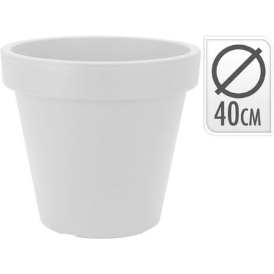 Kunststof Bloempot Rond 40x35 cm Wit