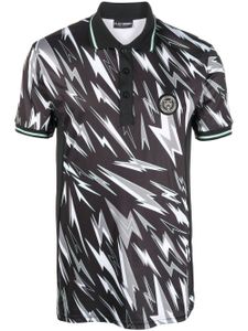 Plein Sport polo à imprimé graphique - Noir