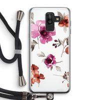 Geschilderde bloemen: Samsung Galaxy J8 (2018) Transparant Hoesje met koord