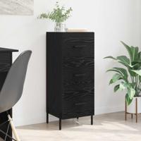 Dressoir met lade Zwart eiken 34 x 34.5 x 90 cm Bewerkt hout