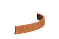 Keerwand cortenstaal buitenbocht 150x150x20cm.