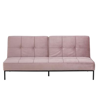 Leen Bakker - Slaapbank Linz - - Velvet - Roze - 95x198x87 Cm