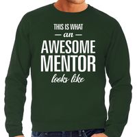 Awesome mentor / leermeester cadeau sweater groen heren - thumbnail