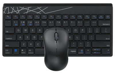 RapooDraadloze Combo set toestenbord en muis Multi-mode 8000M Toetsenbord Zwart