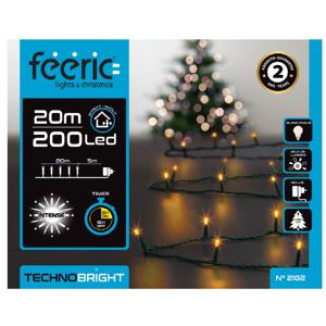 Kerstverlichting - warm wit - 20 meter - 200 led lampjes - groen snoer - 8 functies