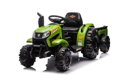 Elektrische tractor met aanhangwagen, 12 volt, muziekmodule, bluetooth.