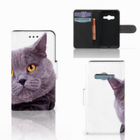 Samsung Galaxy Trend 2 Telefoonhoesje met Pasjes Kat - thumbnail