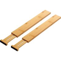 2x Bamboe verdeler 45,5-55,2 cm voor keukenlades/besteklades   -