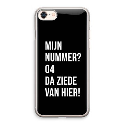 Da ziede van hier - Zwart: iPhone 8 Transparant Hoesje