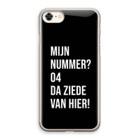 Da ziede van hier - Zwart: iPhone 8 Transparant Hoesje