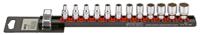 Doppenset 1/4", 12-kant 12-dlg. op rail 101201