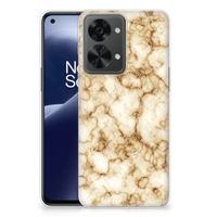 OnePlus Nord 2T TPU Siliconen Hoesje Marmer Goud