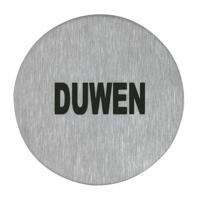 Symboolplaat duwen ø75mm rvs mat