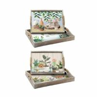 Set van trays DKD Home Decor 40 x 30 x 6 cm Hout MDF (2 Stuks)