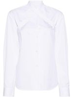 Off-White cross-collar cotton-poplin shirt - Blanc