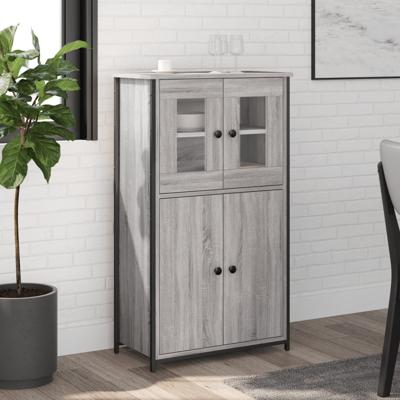 Hoge kast 62x32x106,5 cm bewerkt hout grijs sonoma