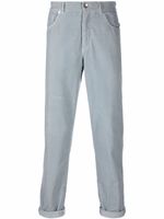 Brunello Cucinelli pantalon à effet velours côtelé - Bleu