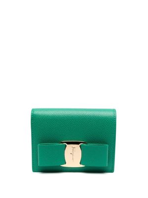 Ferragamo portefeuille en cuir à détail de nœud - Vert