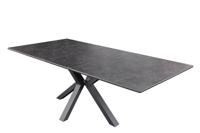 Eettafel ETERNITY 160-200cm grafietgrijs keramiek met gehard glas - 46624