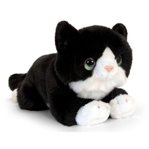 Zwarte kitten knuffelkat 32 cm   -