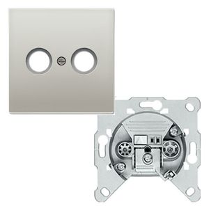 Jung LS990 Aluminium cai endcontactdoos EDC1000 met inzetplaat