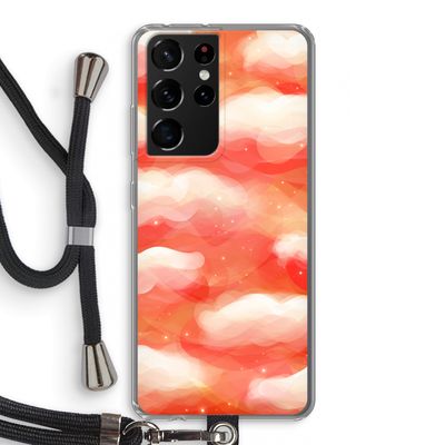 Lichte Wolken: Samsung Galaxy S21 Ultra Transparant Hoesje met koord
