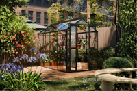 Royal Well Anne III tuinkas 150x290 cm zwart met 3mm veiligheidsglas (inclusief fundament)- - Aluminium- Royal Well