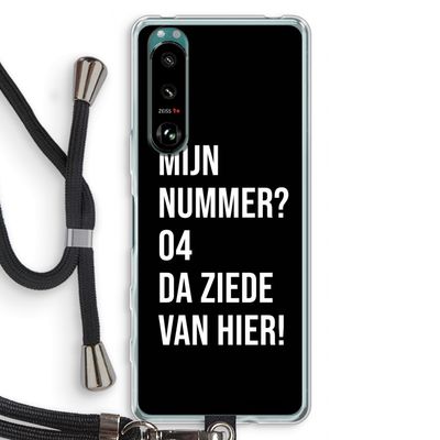 Da ziede van hier - Zwart: Sony Xperia 5 III Transparant Hoesje met koord